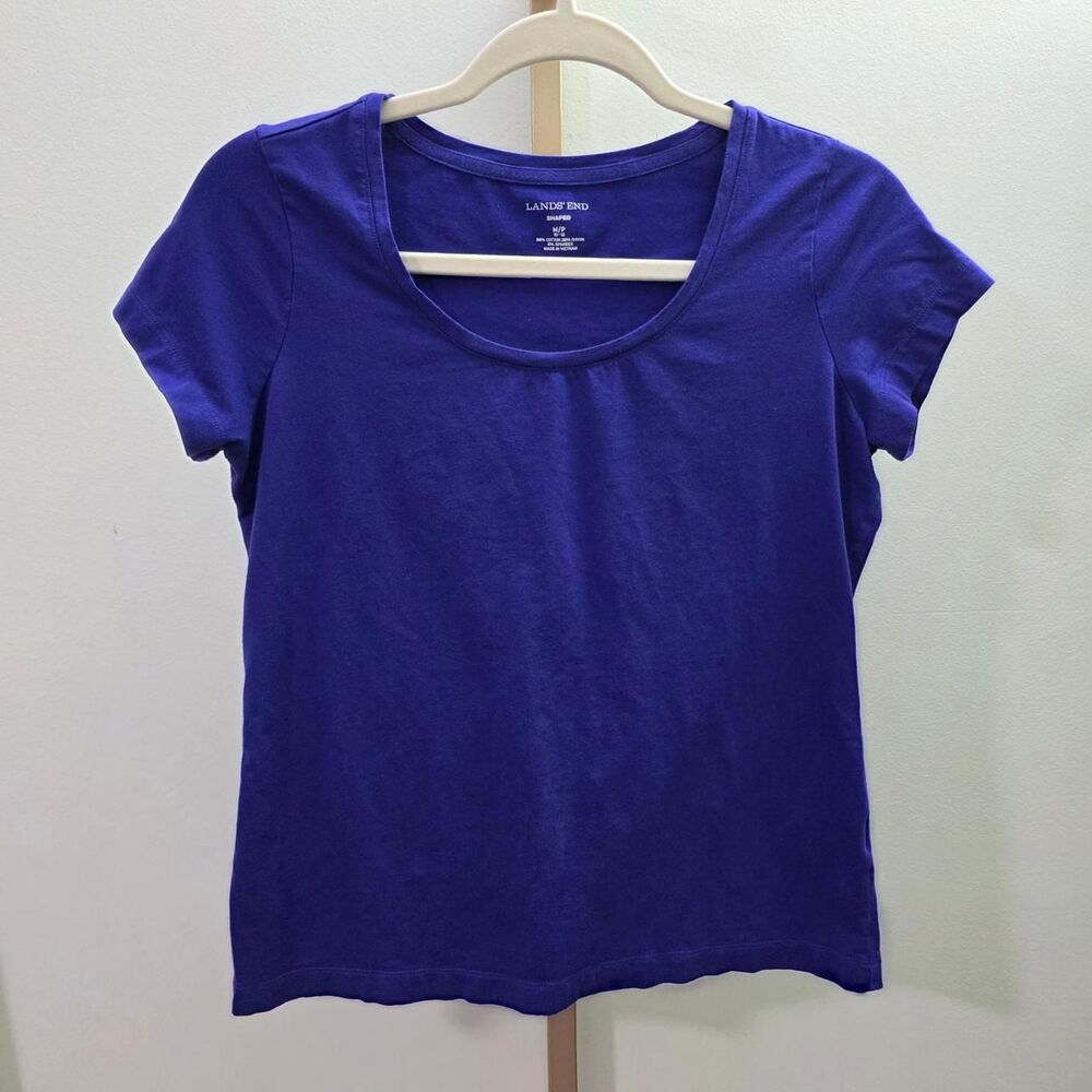 Lands-end Women's Purple and Blue T-shirt